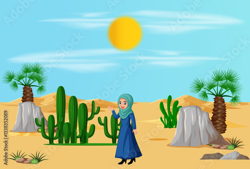 Female Bedouin Concept Illustration Stylish and Beautiful