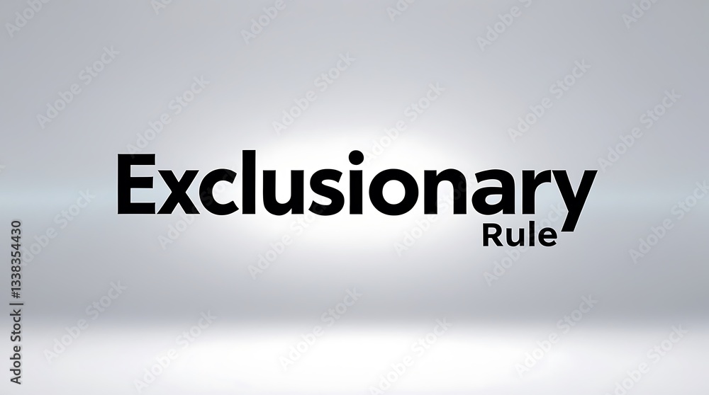 Fototapeta premium Exclusionary rule explained through bold typography and modern design