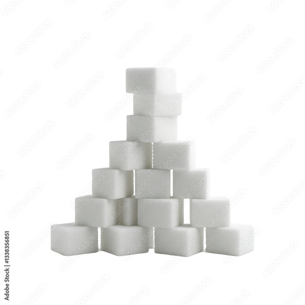 Sugar Cubes: White Sugar Pile on Transparent background Sugar Cubes: White Sugar Pile on Transparent background