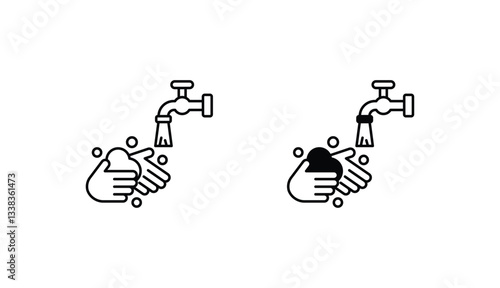 Wash Hands icon design with white background stock illustration