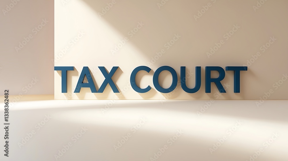 Tax court signage displayed in a minimalistic environment with soft light effects Tax court signage displayed in a minimalistic environment with soft light effects