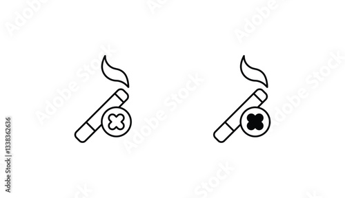 No Smoking icon design with white background stock illustration