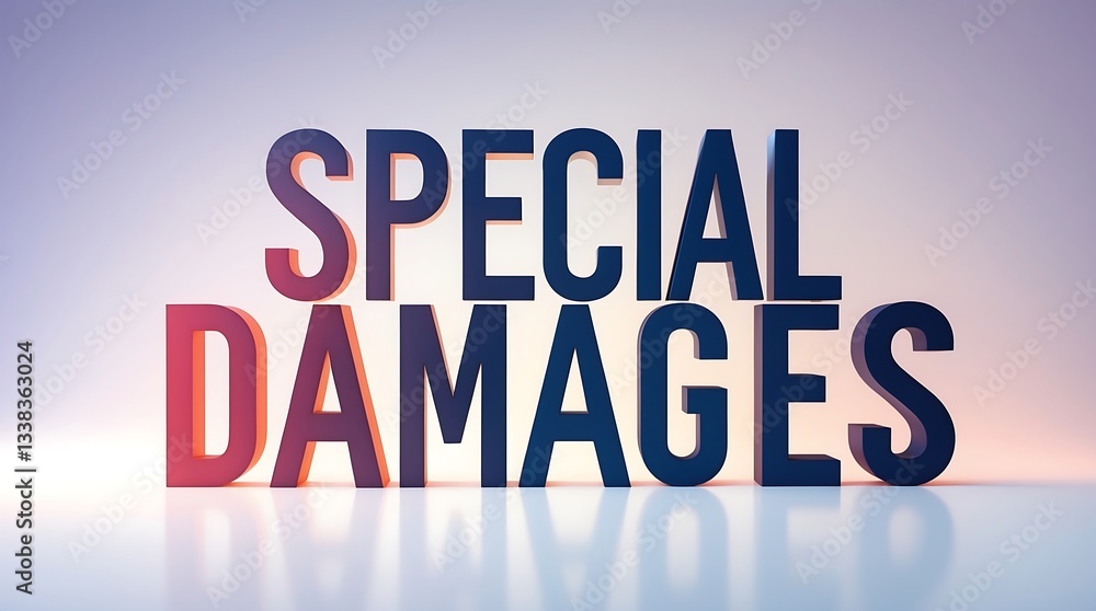 Fototapeta premium Text displays special damages in bold typography with a dynamic backdrop effect