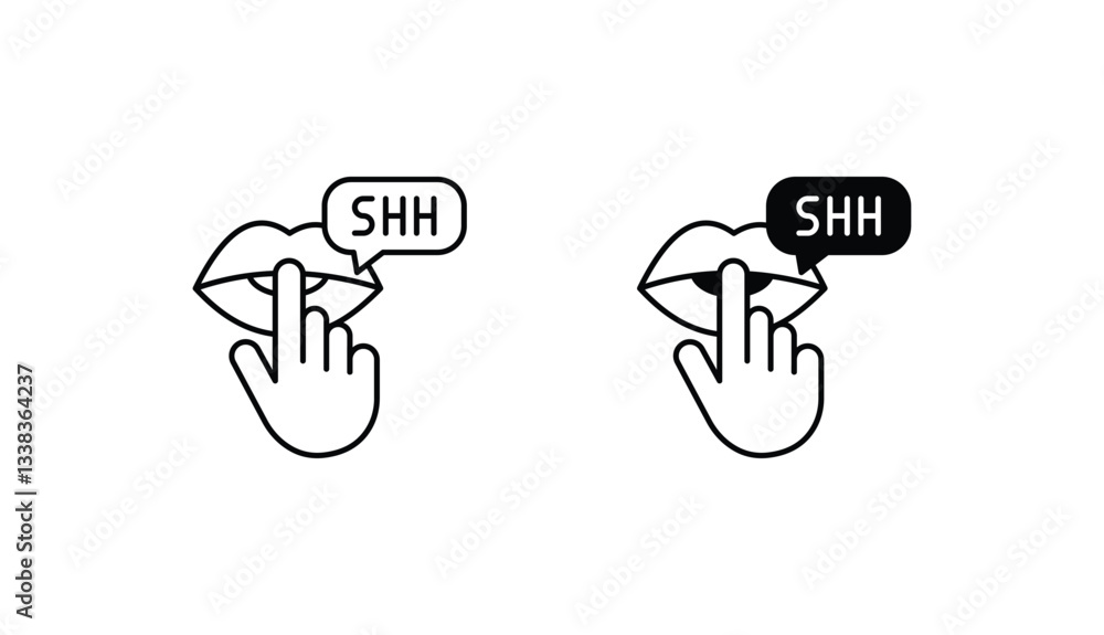Keep Quiet icon design with white background stock illustration Keep Quiet icon design with white background stock illustration