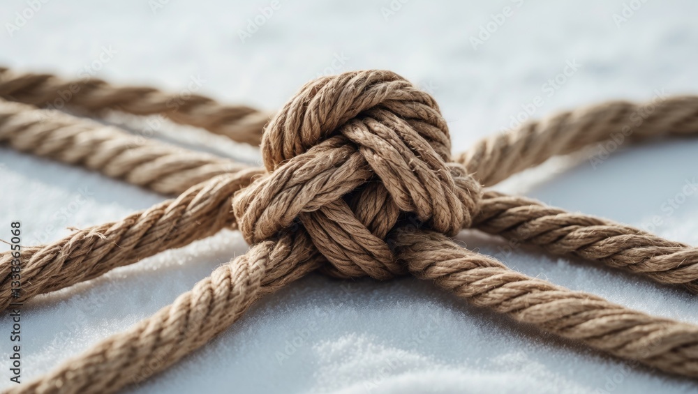 Fototapeta premium Knot of jute twine