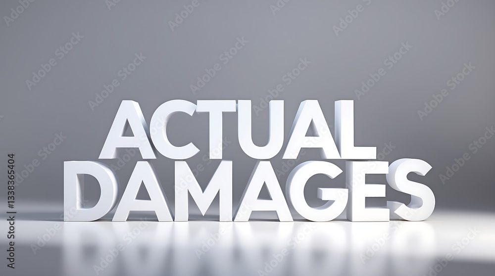 Text displaying actual damages in clean typography against a simple background Text displaying actual damages in clean typography against a simple background