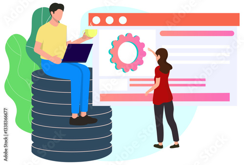 D Data Storage Concept Illustration Stylish and Beautiful