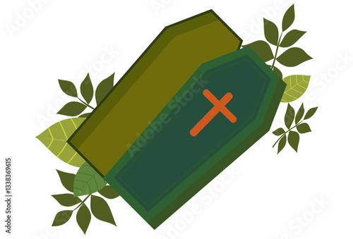 Coffin Concept Illustration Stylish and Beautiful