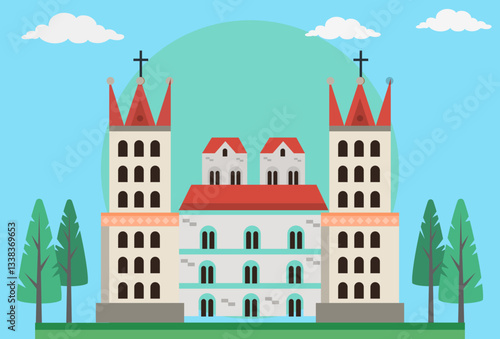 Chapel Concept Illustration Stylish and Beautiful