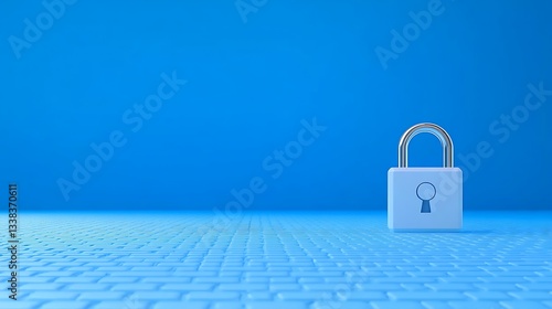 Wallpaper Mural Minimalist padlock on blue background representing security, protection, and privacy in digital technology Torontodigital.ca