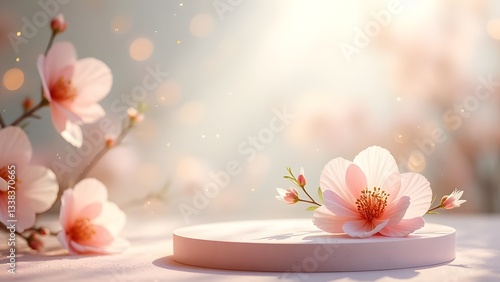 Wallpaper Mural Ethereal Floral Podium in Crystal with Soft-focus Bokeh Torontodigital.ca