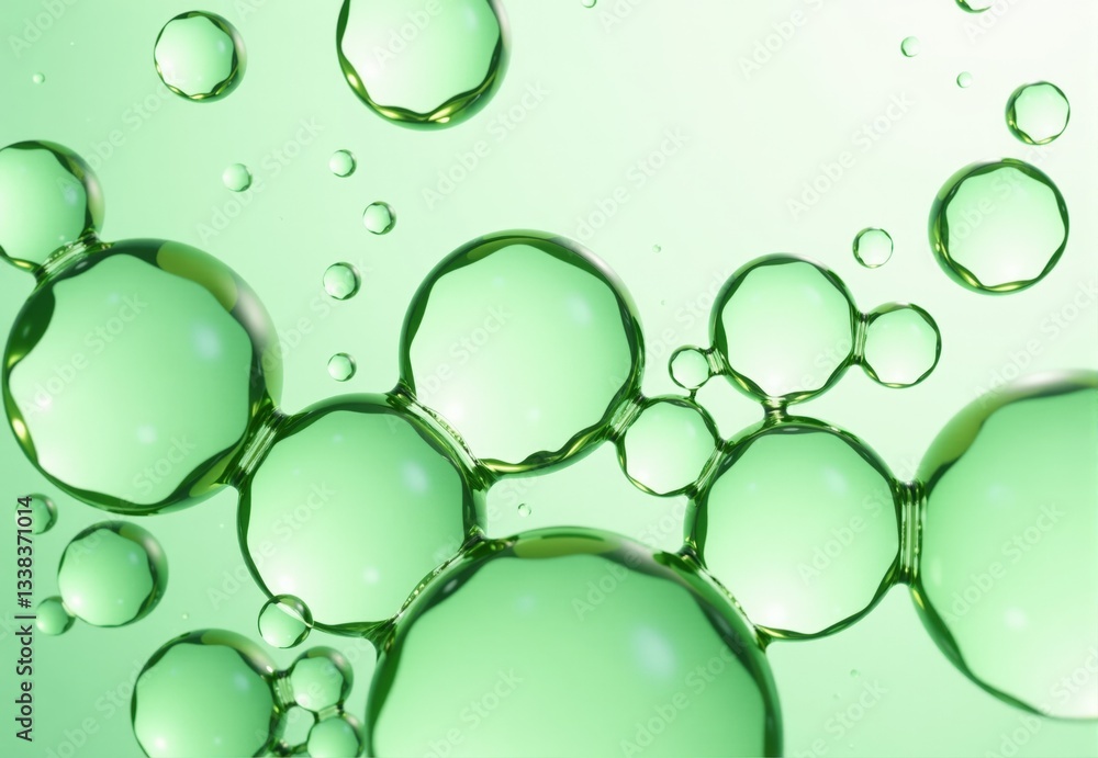 Cluster of Translucent Green Spheres