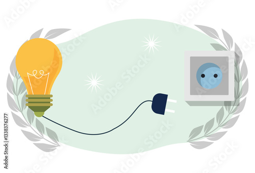 Plug Concept Illustration Stylish and Beautiful