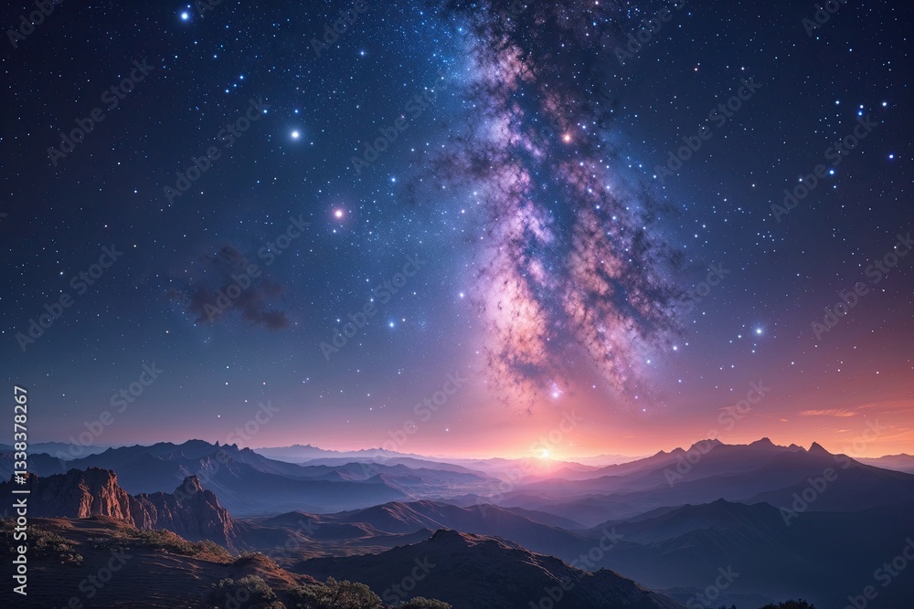 Fototapeta premium Amazing Night Sky with Dazzling Stars and Enigmatic Phenomena in Vast Galaxy