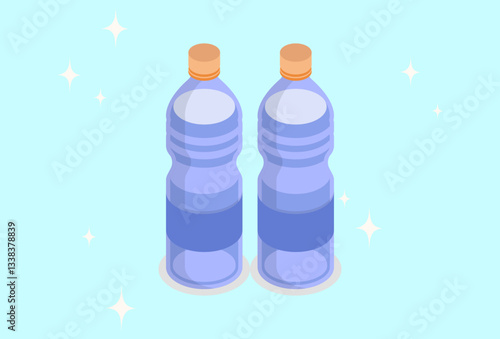Water Bottles Concept Illustration Stylish and Beautiful