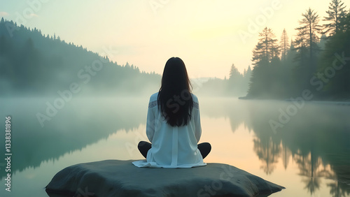 Mystical dawn meditation – a tranquil escape into nature.
