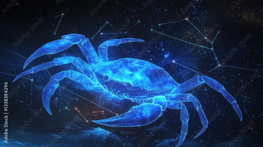 Zodiac Crab Constellation in Cosmic Space Zodiac Crab Constellation in Cosmic Space
