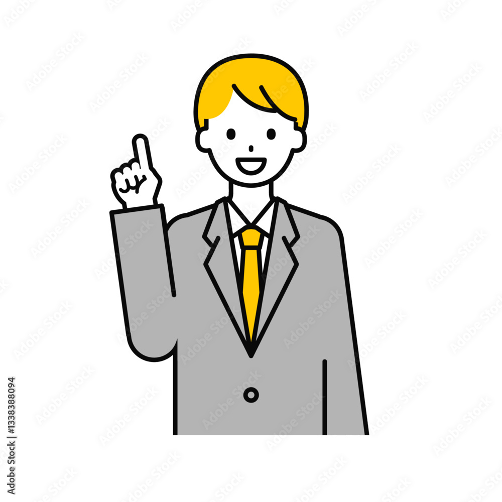 上半身のポーズ_シンプルな会社員の男性03 上半身のポーズ_シンプルな会社員の男性03