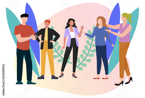 Large Group Concept Illustration Stylish and Beautiful