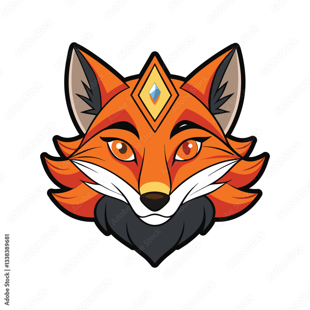 Obraz premium A fierce stylized fox head logo design