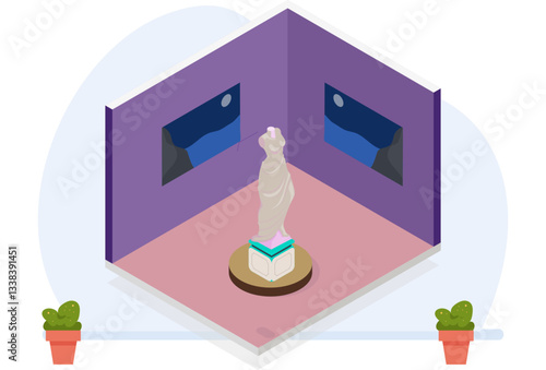 History Museum Concept Illustration Stylish and Beautiful