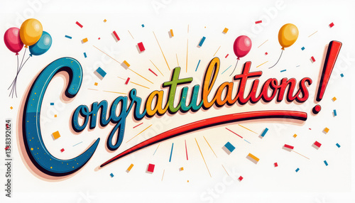 Congratulations card with balloons