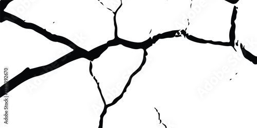 Cracked and Broken Earthquake Surface Vector Overlays with Distressed Wall, Floor, and Ground Textures in Black, White, and Grey, Representing the Aftermath of Earthquake Damage.
