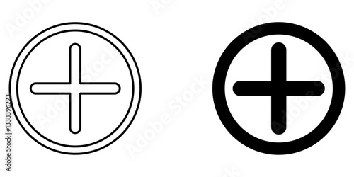 Add Button Icon – Line & Glyph Symbol for Addition and New Entry