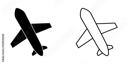 Airplane Icon – Line & Glyph Symbol for Travel and Aviation