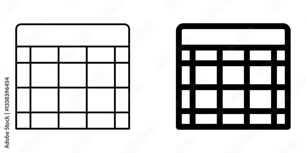 Data Table Icon – Line & Glyph Symbol for Spreadsheet and Analytics Data Table Icon – Line & Glyph Symbol for Spreadsheet and Analytics