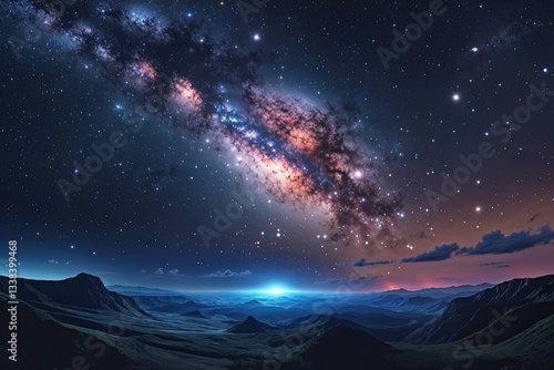 Wallpaper Mural Stunning Panoramic Artwork of the Milky Way Galaxy with Stars in a Mystical Night Sky Torontodigital.ca