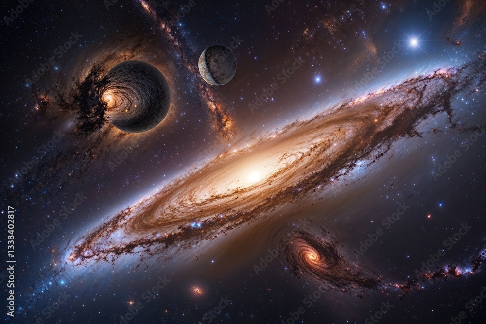Naklejka premium Discovering the Wonders of the Andromeda Galaxy A Comprehensive Journey into Cosmic Astronomy