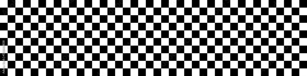 Fototapeta premium Checker background. Checkerboard seamless vector illustration. Black and white chess pattern. Grid geometric rectangle shape. Race flag. Retro mosaic floor. Abstract modern monochrome wallpaper.