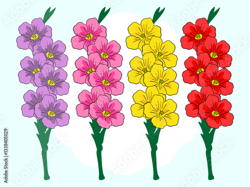 Delphinium Concept Illustration Stylish and Beautiful