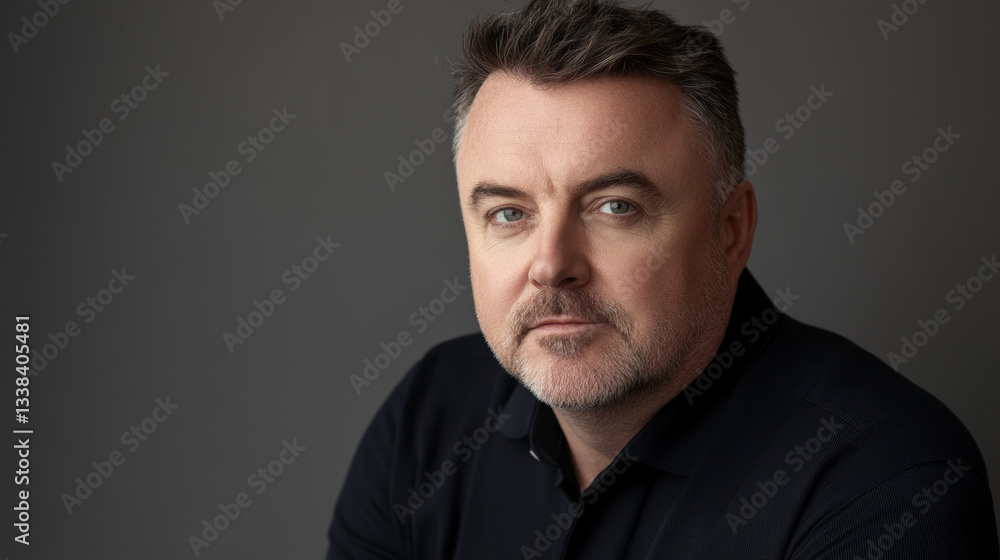 Charismatic mature man with salt and pepper hair wearing a black suit, exuding confidence and professionalism in a modern business portrait Charismatic mature man with salt and pepper hair wearing a black suit, exuding confidence and professionalism in a modern business portrait