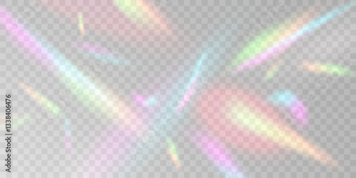 Light effect and zigzag ribbon falling from above on a beam of light, tinsel vector
