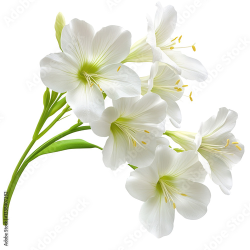 Elegant White Amaryllis Isolated On Transparent or white, A Symbol Of Purity. Perfect For Backgrounds And Creative Designs.