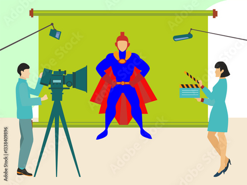 Action Film Concept Illustration Stylish and Beautiful