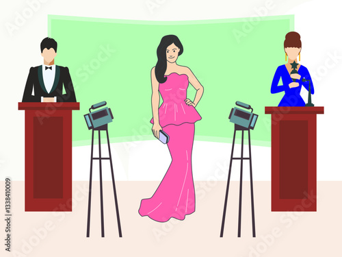 Actress Concept Illustration Stylish and Beautiful