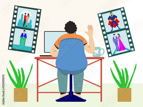 Editing Concept Illustration Stylish and Beautiful