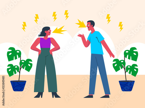 Anger Concept Illustration Stylish and Beautiful