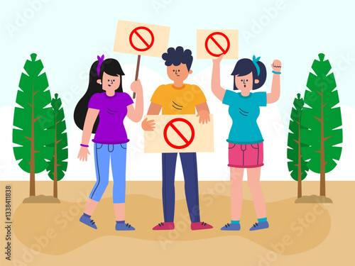 Boycott Concept Illustration Stylish and Beautiful