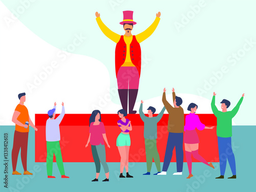 Audience Concept Illustration Stylish and Beautiful