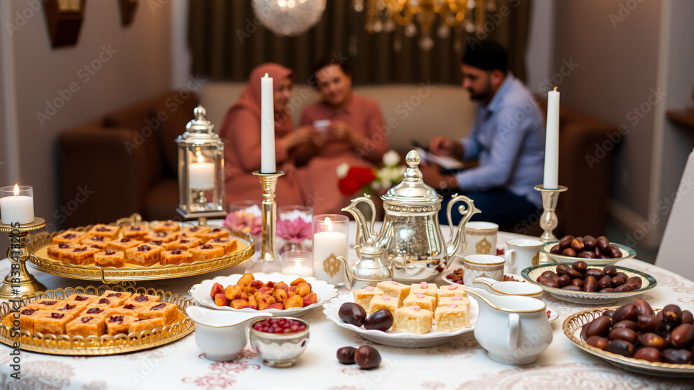 Naklejka premium The table is prepared for the celebration of a traditional religious holiday