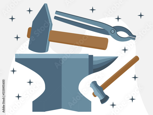 Anvil Concept Illustration Stylish and Beautiful