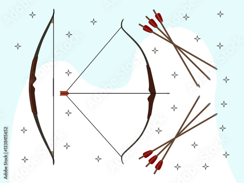 Bow And Arrow Concept Illustration Stylish and Beautiful