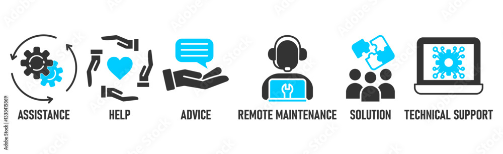 Banner of IT Expert, Information Technology Advice, Services or technical support - vector illustration concept with icon Banner of IT Expert, Information Technology Advice, Services or technical support - vector illustration concept with icon