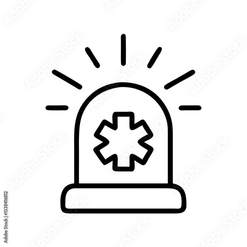 an ambulance siren with a star symbol, representing emergency services and urgent situations