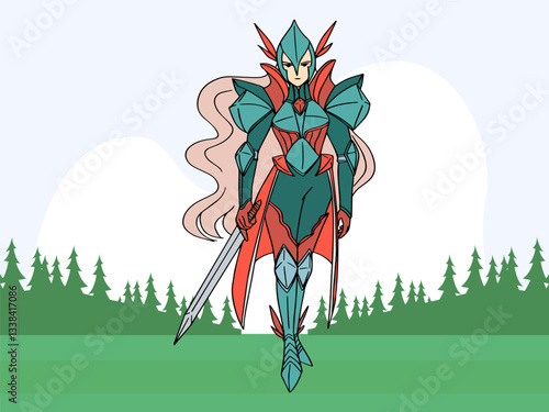 Valkyrie Concept Illustration Stylish and Beautiful