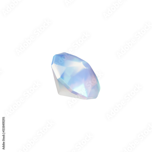Diamond 3D vector icon, realistic gem stone shine and sparkle effect, dazzling crystal glass jewelry, precious brilliant